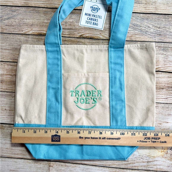 Trader Joe’s Mini Tote Bag Pastel Blue - New - Picture 4 of 5